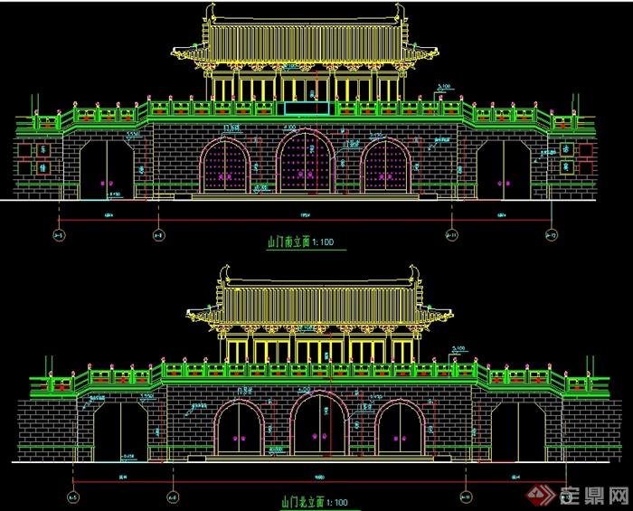 某寺廟古建山門(mén)設(shè)計(jì)施工詳圖